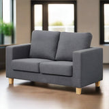 Rustic-Grey-Fabric-2-Seater-Sofa-With-Wood-Legs-140cm