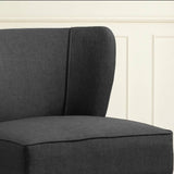 Rustic-Grey-Fabric-Lounge-Chair-With-Dark-Wood-Legs