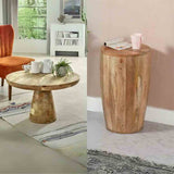 Rustic-Modern-Round-Solid-Mango-Wood-Mushroom-Coffee-Table-_-Drum-Style-Side-Table-Set-With-Pedestal-Base