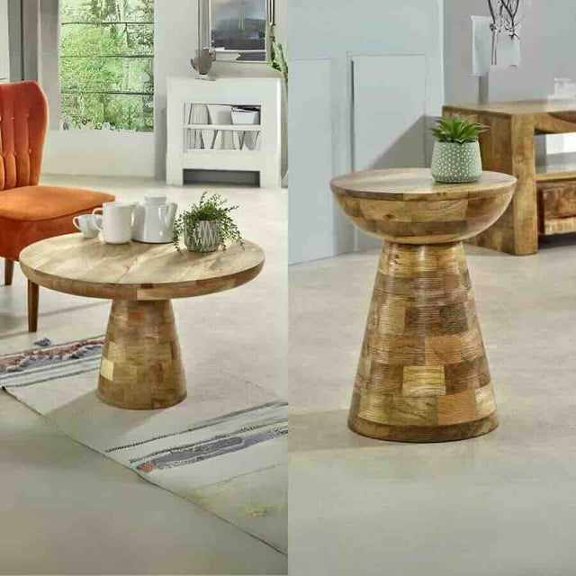 Rustic-Modern-Round-Solid-Mango-Wood-Mushroom-Coffee-Table-_-Side-Table-Set-With-Pedestal-Base