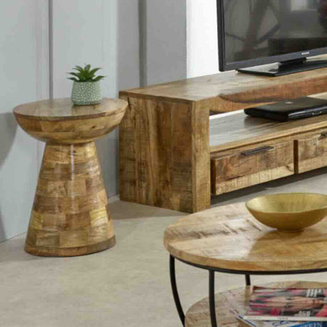 Rustic-Modern-Round-Solid-Mango-Wood-Side-Table-Mushroom-Style-With-Pedestal-Base-35cm