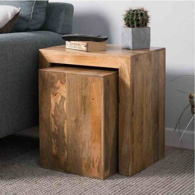 Rustic-Natural-Mango-Wood-Nest-of-2-Side-Tables