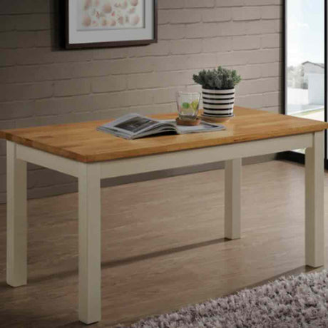 Rustic-Natural-Solid-Mangowood-Rectangular-Dining-Table-White-Wood-Legs-170cm