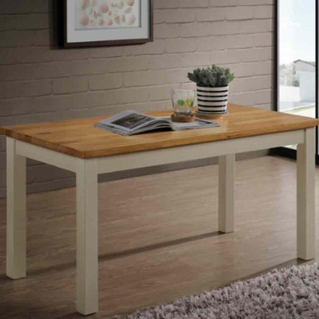 Rustic-Natural-Solid-Mangowood-Rectangular-Dining-Table-White-Wood-Legs-170cm