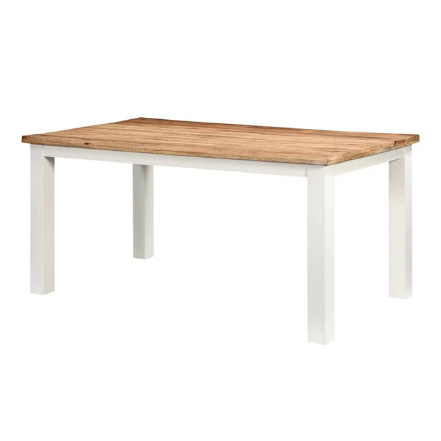 Rustic-Natural-Solid-Mangowood-Rectangular-Dining-Table-White-Wood-Legs-170cm