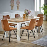 Rustic-Natural-Solid-Mangowood-Rectangular-Dining-Table-White-Wood-Legs-170cm