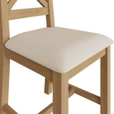 Rustic-Oak-Wood-Dining-Chair-With-Cream-Fabric-Seat-Set-of-2