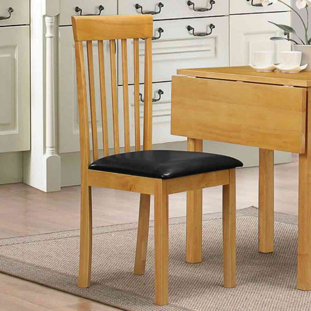 Rustic-Oak-Wood-Dining-Chairs-With-Black-Faux-Leather-Seat-Cushion-Set-of-2