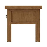 Arthur Rustic Oak Wood Square Side Table With Drawer