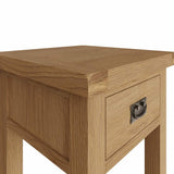 Arthur Rustic Oak Wood Square Side Table With Drawer