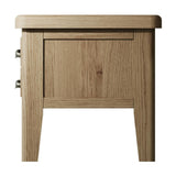 Nathan Rustic Oak Wood Square Side Table With Drawers