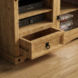 Annecy Rustic Light Pine Wood TV Stand With Storage