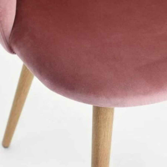 Rustic-Pink-Velvet-Dining-Chair-Diamond-Back-Stitching-Wooden-Beech-Legs-Set-of-2