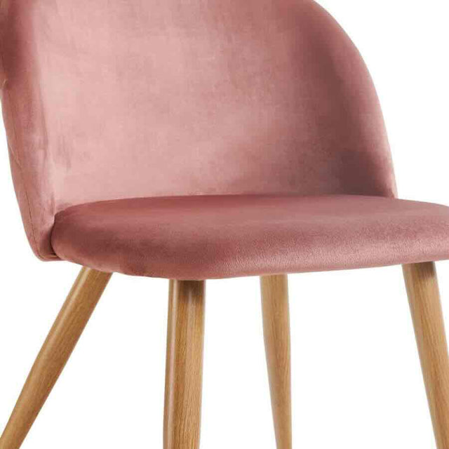 Rustic-Pink-Velvet-Dining-Chair-Diamond-Back-Stitching-Wooden-Beech-Legs-Set-of-2