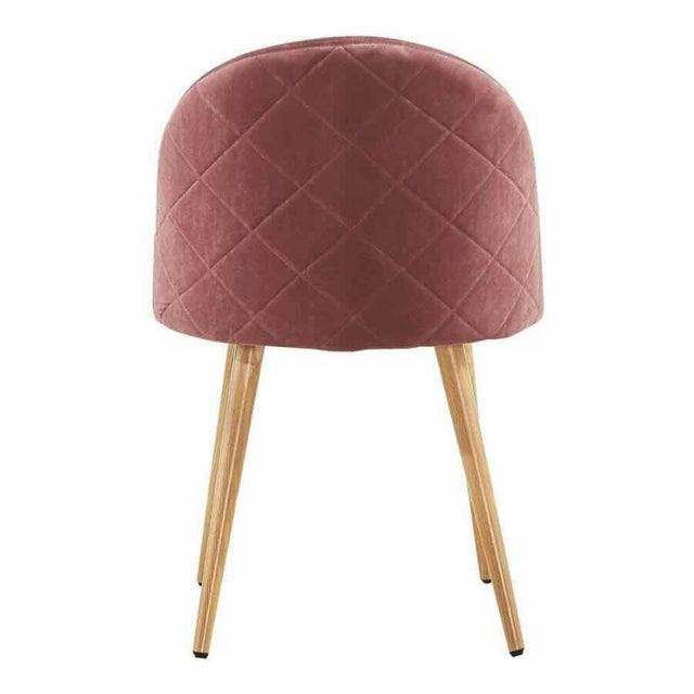 Rustic-Pink-Velvet-Dining-Chair-Diamond-Back-Stitching-Wooden-Beech-Legs-Set-of-2