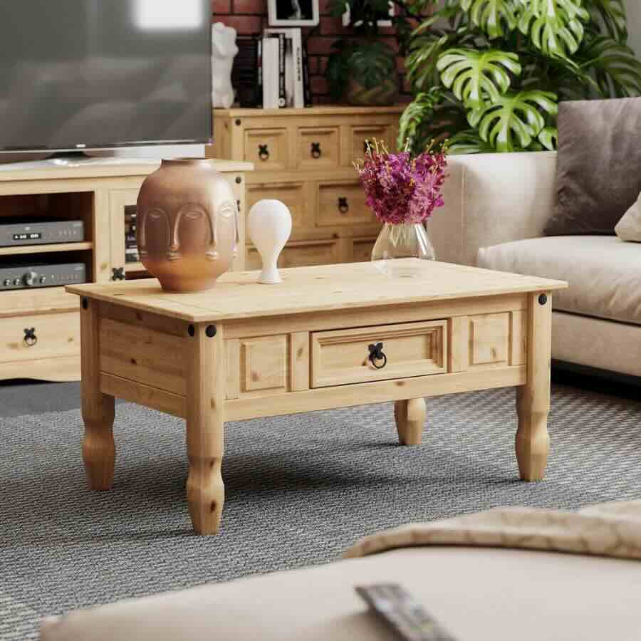 Solid pine coffee table discount