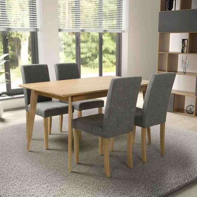 Rustic-Rectangular-Oak-Dining-Table-And-Green-Linen-Dining-Chairs-4-6-Seater-Kitchen-Table-Set