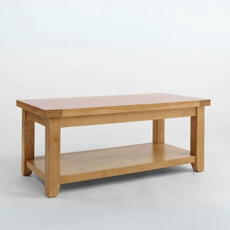 Rustic-Rectangular-Oak-Wood-Coffee-Table-With-Shelf-110cm