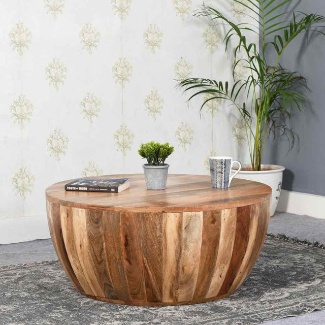 Rustic-Round-Solid-Mango-Wood-Coffee-Table-Drum-Style-80cm