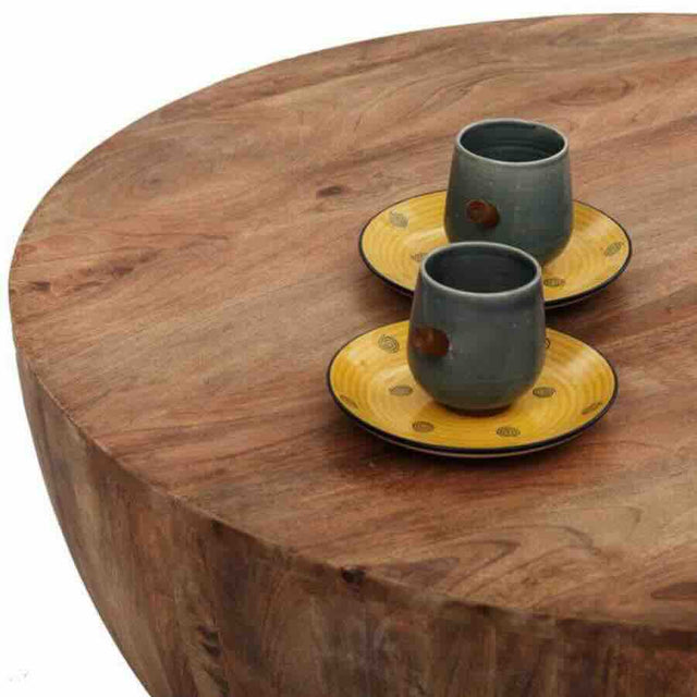 Rustic-Round-Solid-Mango-Wood-Coffee-Table-Drum-Style-80cm