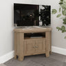 Nathan Classic Smoked Oak Wood Corner TV Stand With Storage