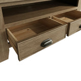 Nathan Classic Smoked Oak Wood TV Stand With Storage