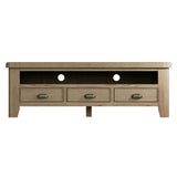 Nathan Classic Smoked Oak Wood TV Stand With Storage