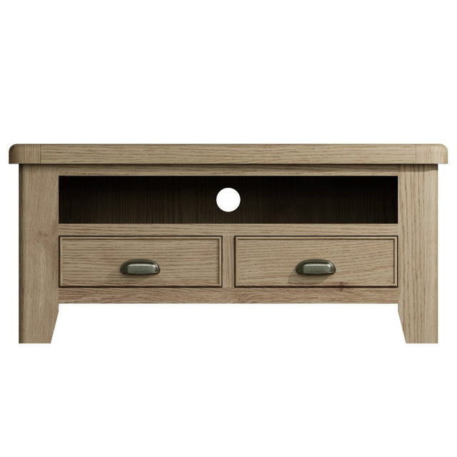 Nathan Classic Smoked Oak Wood TV Stand With Storage