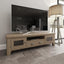 Nathan Classic Smoked Oak Wood Large TV Stand With Storage