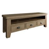 Nathan Classic Smoked Oak Wood TV Stand With Storage