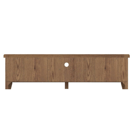 Nathan Classic Smoked Oak Wood Large TV Stand With Storage