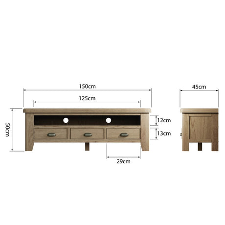 Nathan Classic Smoked Oak Wood TV Stand With Storage