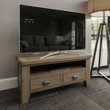 Nathan Classic Smoked Oak Wood TV Stand With Storage