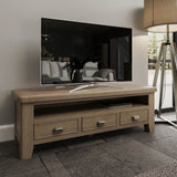 Nathan Classic Smoked Oak Wood TV Stand With Storage