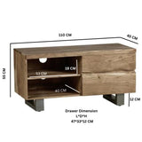 Charleston Industrial Acacia Wood TV Stand With Storage