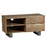 Charleston Industrial Acacia Wood TV Stand With Storage