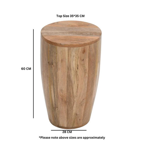 Rustic-Solid-Mango-Wood-Drum-Style-Side-Table-35cm