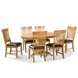 Rustic-Solid-Oak-Dining-Chair-With-Black-Faux-Leather-Seat-Cushion-And-Panelled-Back-Set-of-2