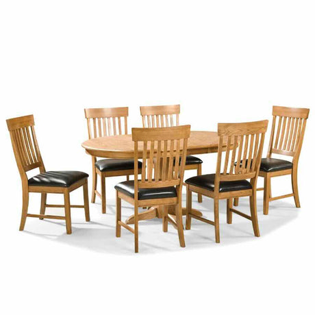 Rustic-Solid-Oak-Dining-Chair-With-Black-Faux-Leather-Seat-Cushion-And-Panelled-Back-Set-of-2