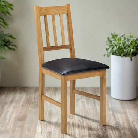 Rustic-Solid-Oak-Dining-Chair-With-Panelled-Back-_-Black-Faux-Leather-Seat-Cushion-Set-of-2