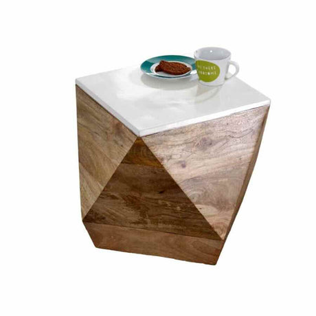 Rustic-Square-Natural-Mango-Wood-Side-Table-White-Top-40cm