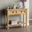 Rustic-light-oak-hallway-console-table-with-double-drawer-in-light-pine-wood