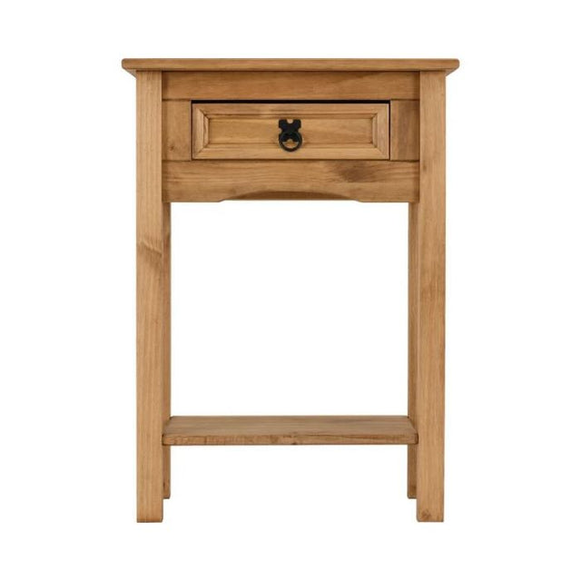 Rustic-light-oak-hallway-console-table-with-drawer-in-light-pine-wood