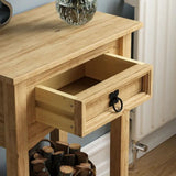 Rustic-light-oak-hallway-console-table-with-drawer-in-light-pine-wood