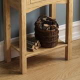 Rustic-light-oak-hallway-console-table-with-drawer-in-light-pine-wood