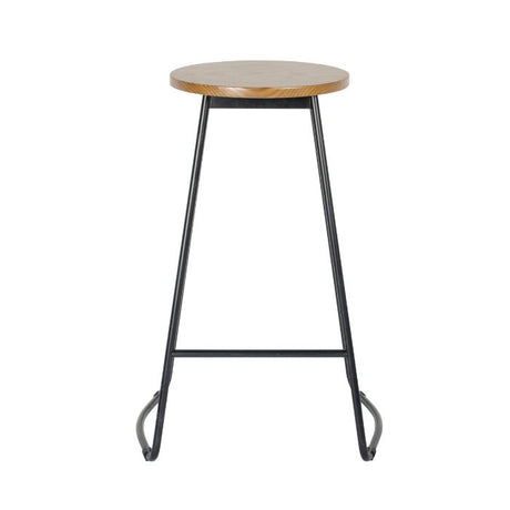 Rustic-oak-bar-stool-with-black-metal-frame