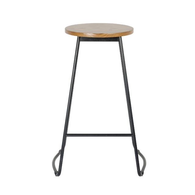 Rustic-oak-bar-stool-with-black-metal-frame