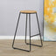 Rustic-oak-bar-stool-with-black-metal-frame