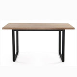 Rustic-rectangular-wooden-dining-table-with-black-metal-frame-and-natural-oak-tabletop-160cm