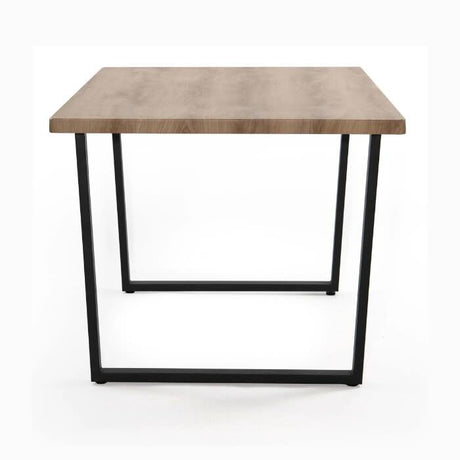 Rustic-rectangular-wooden-dining-table-with-black-metal-frame-and-natural-oak-tabletop-160cm